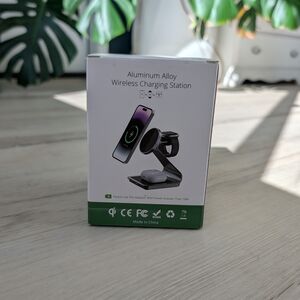 Aluminum Alloy Wireless Charging Station - Black